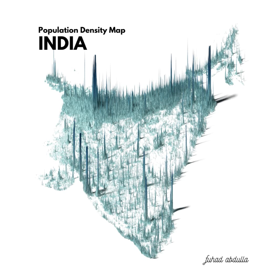 Visualisation of Indian population density